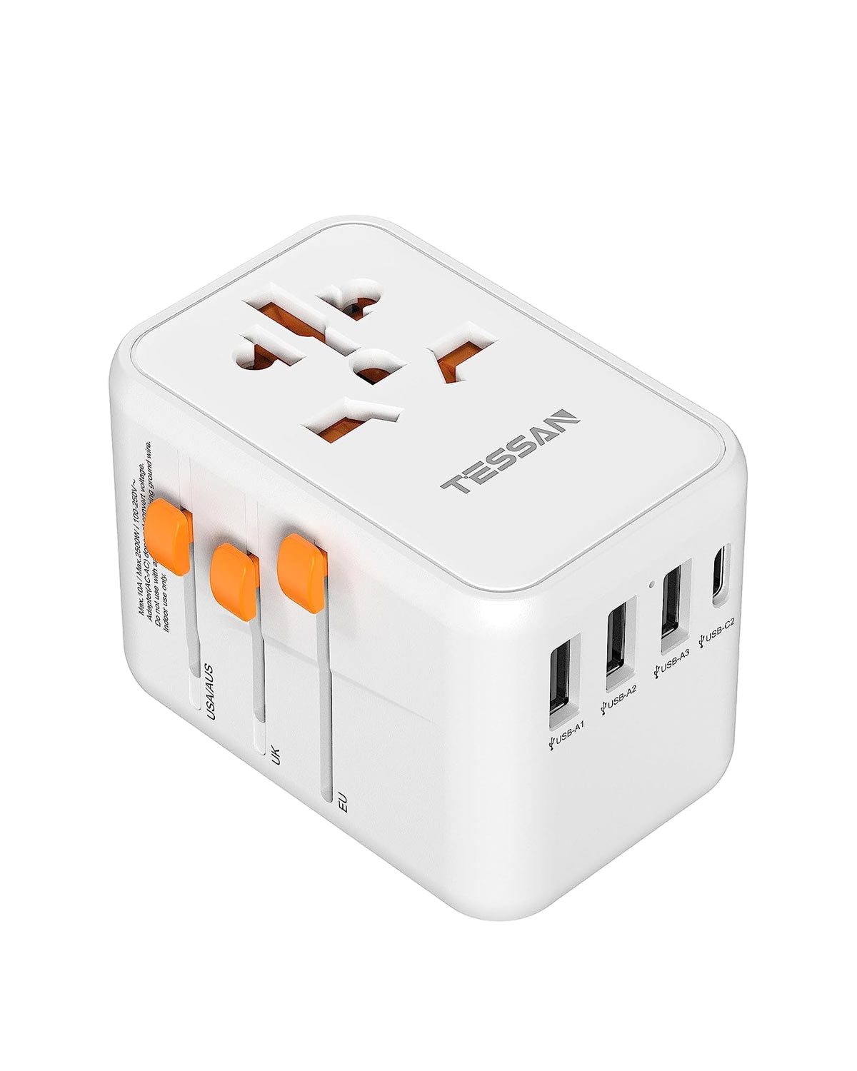 Universal Travel Adapter with 2 USB C and 3 USB Ports (Fast Charging PD 45W)