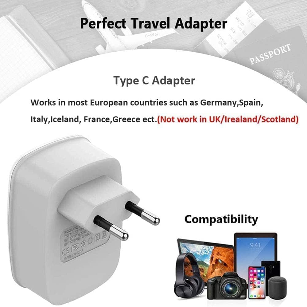 TESSAN International Power Outlet Adaptor with 2 USB, 2 Pack