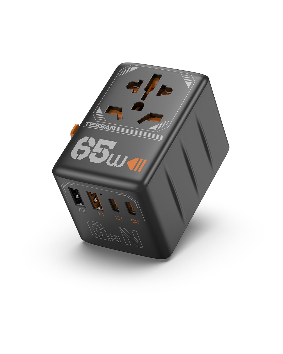 TESSAN International Plug Adaptor with 3 USB C and 2 USB A Charging Ports