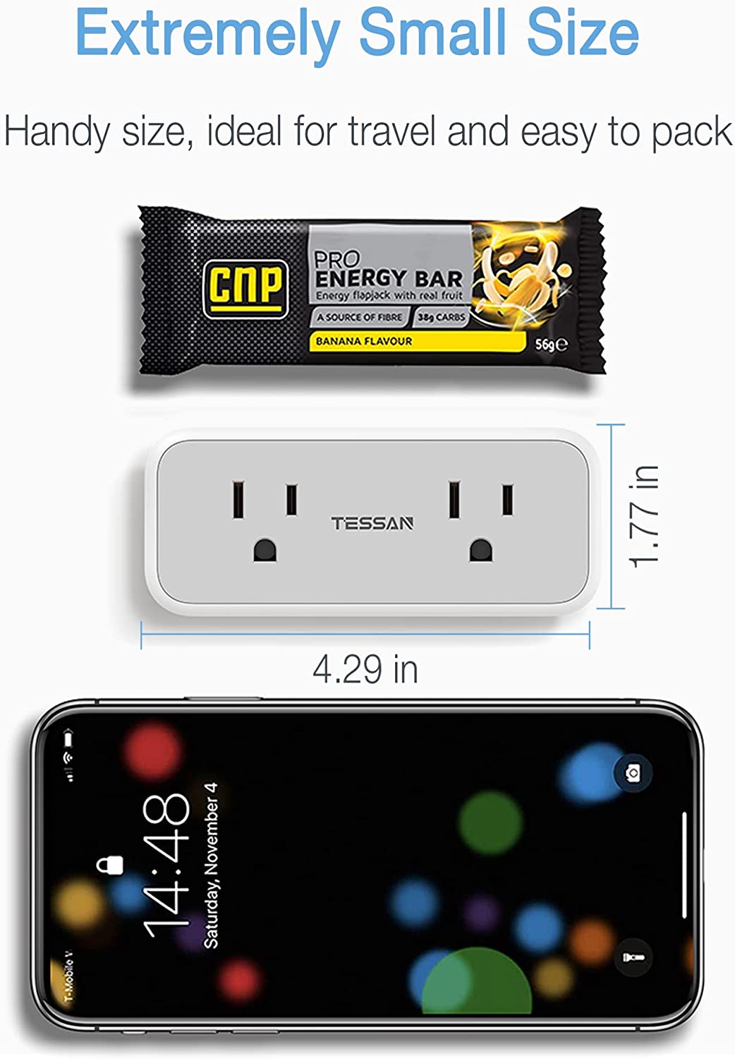 TESSAN USB Outlet Extender with 4 AC Outlets 2 USB A Ports 1 USB C Port