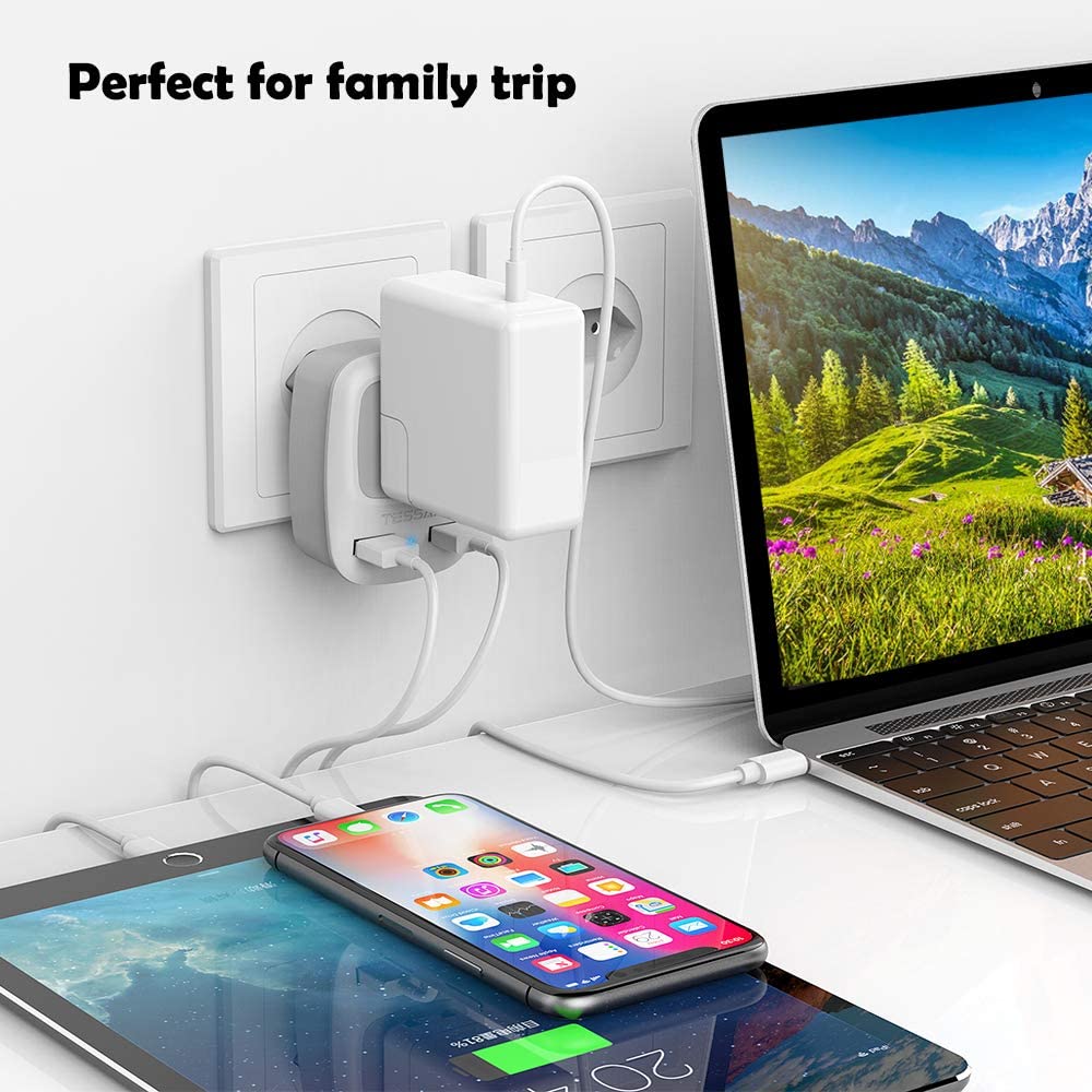 US To Switzerland Travel Plug Adapter with 2 USB(Type J Plug)