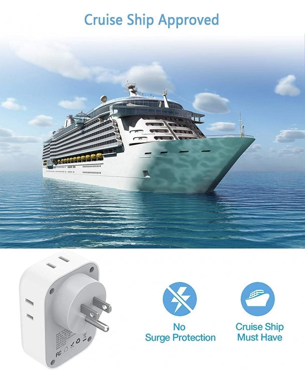 Home Multi Plug Outlet Extender With 4 Outlet Box Splitter 3 USB Wall Charger
