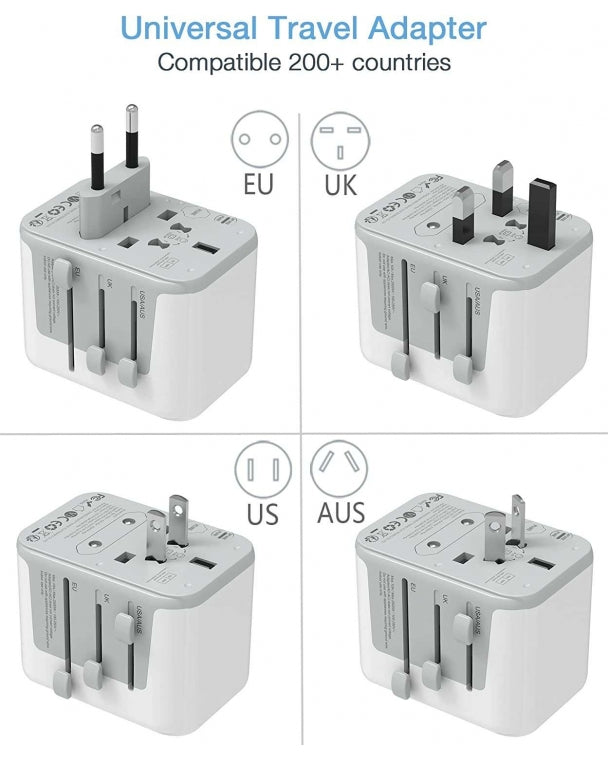 Universal Travel Adapter with 3 USB C and 2 USB Ports