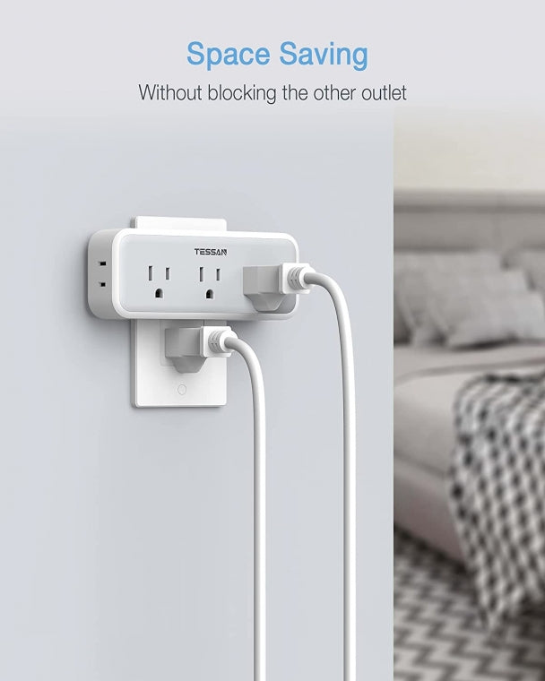 Travel Surge Protector Multi Plug Outlet Extender With 5 Electrical Outlet Expander