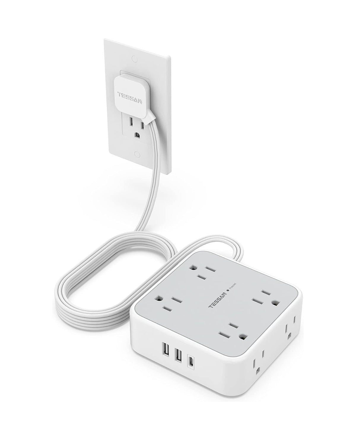 Surge Protector Power Strip, 8 AC Outlets, 3 USB Charger(1 USB C Port)