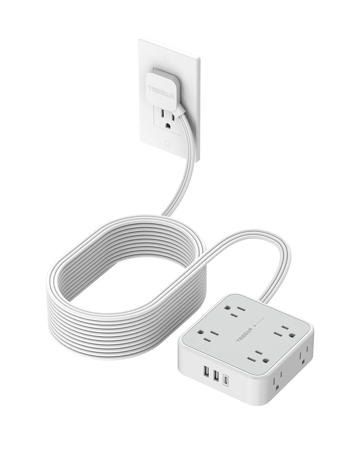 Surge Protector Power Strip, 8 AC Outlets, 3 USB Charger(1 USB C Port)