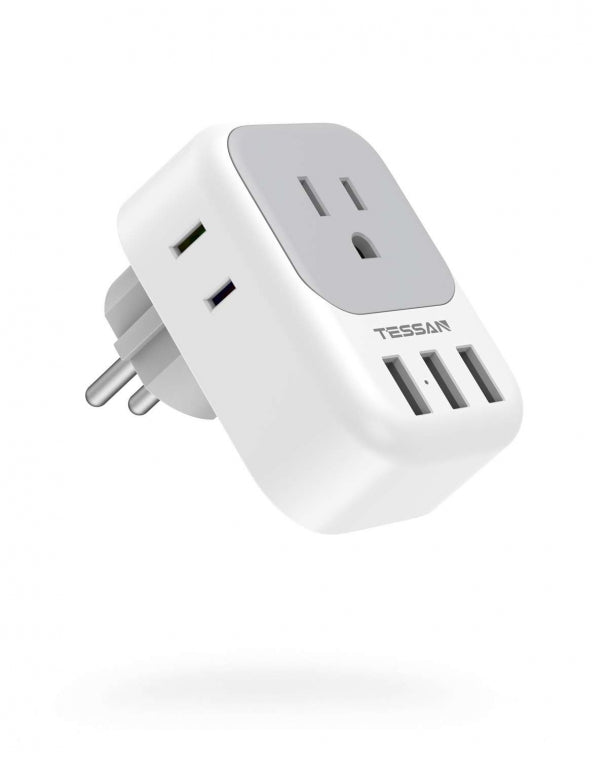 US To Europe Travel Plug Adapter With 3 USB Ports