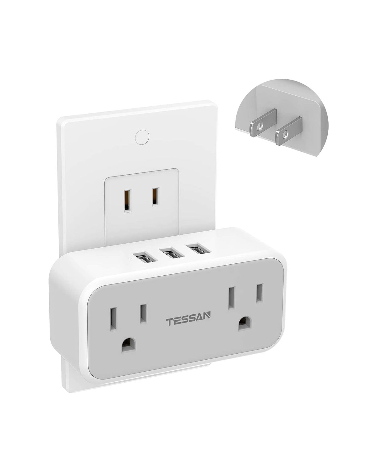TESSAN US to Japan Plug Adapter with 2 3 Outlets USB Wall Charger