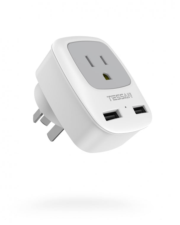 US To Australia/China Travel Plug Adapter with 2 USB Ports (Type I Plug)
