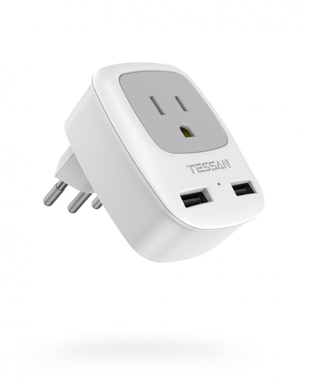 US To Switzerland Travel Plug Adapter with 2 USB(Type J Plug)