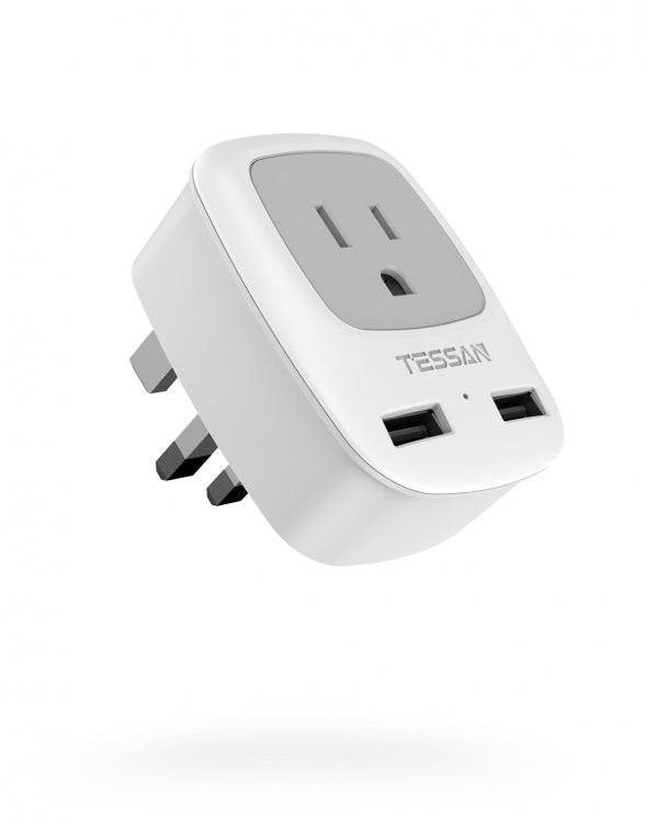 US To UK/HK/Saudi Arabia Travel Adapter with 2 USB
