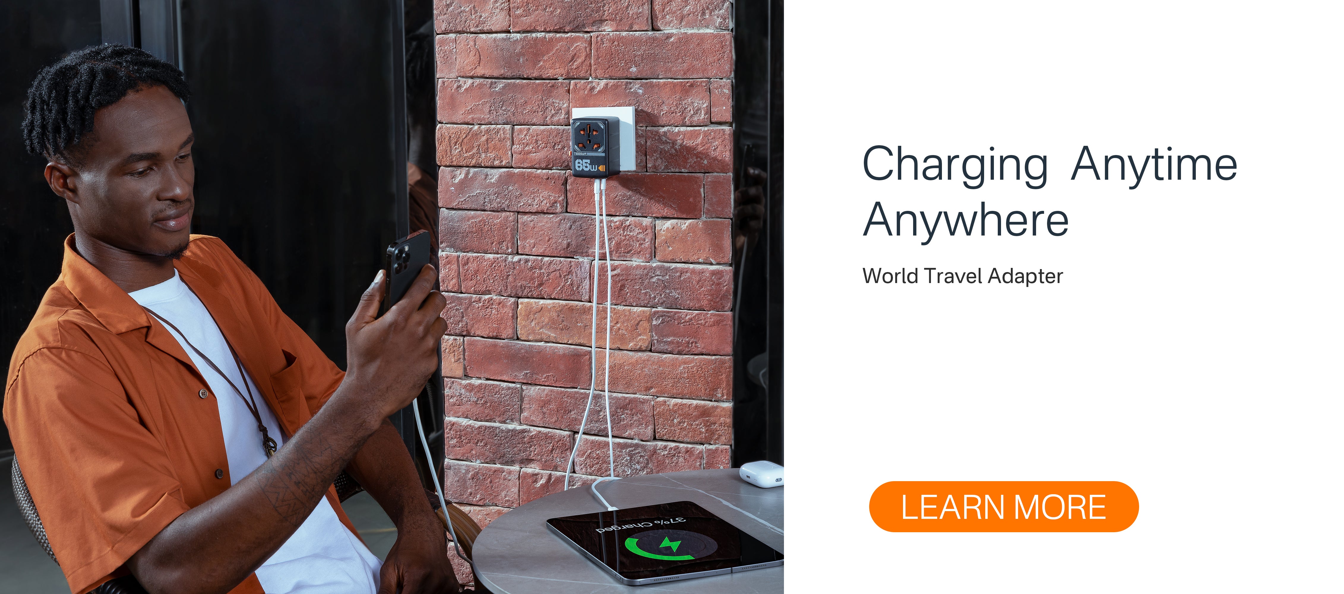 International Plug Adaptor with 3 USB C and 2 USB A Charging Ports